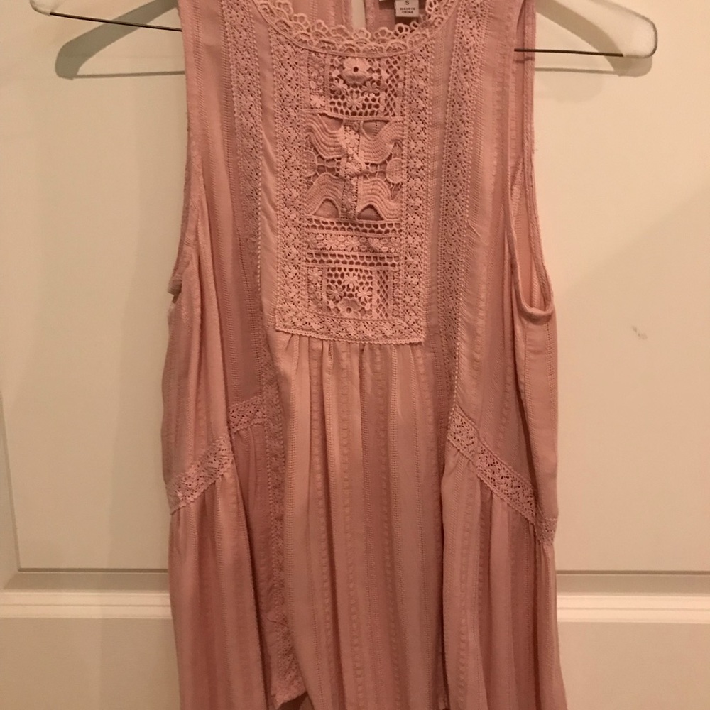 Pink target lace top